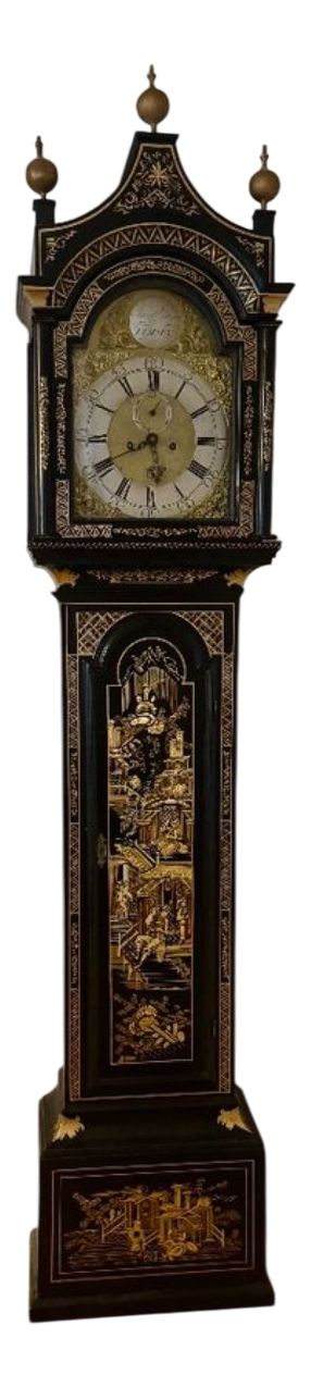 Antique George III Lacquered and Chinoiserie Longcase Clock, 1800