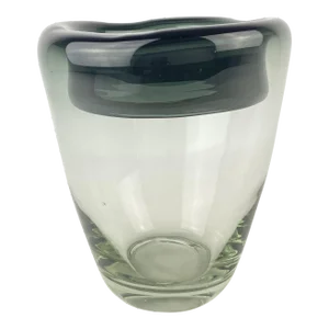 Vintage Modernist Handblown Smoked Glass Vase