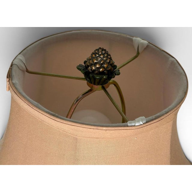 Vintage Hollywood Regency Painted Composition Pineapple Lamps - A Pair For Sale - Image 15 of 15
