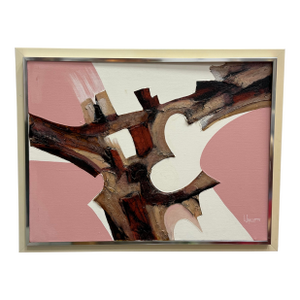 Mid-Century Modern Abstract O/C Oversized Painting on Canvas by Frank Walcutt.
