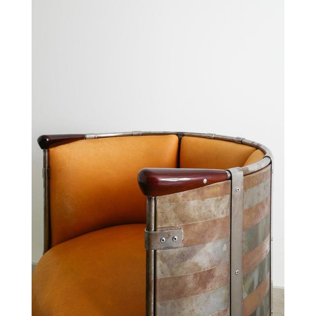 1990s Swedish Contemporary Moose Chair in Aluminium & Leather by Mats Theselius for Källemo, 1990s For Sale - Image 5 of 7
