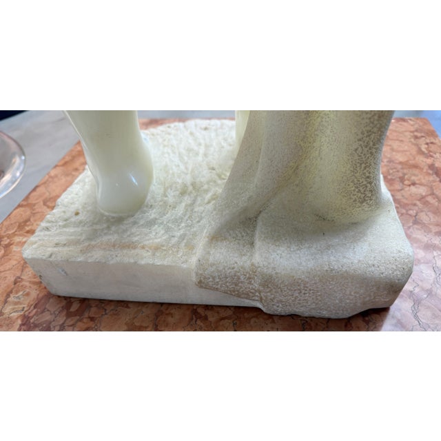 Mid-Century Modern 1980s Felipe Castaneda White Onyx Life Size Sculpture of a Nude Woman For Sale - Image 3 of 18