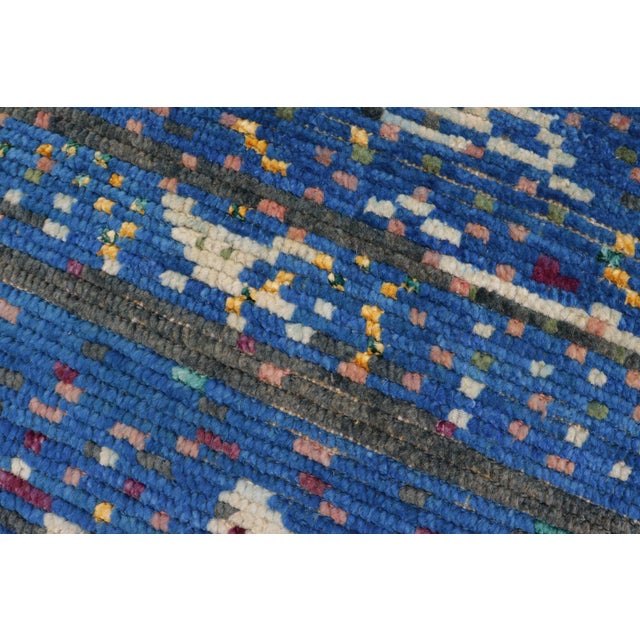 Shabby Chic Blue/Gray Wool&Silk Rug - 5'0'' X 7'2'' For Sale In New York - Image 6 of 10
