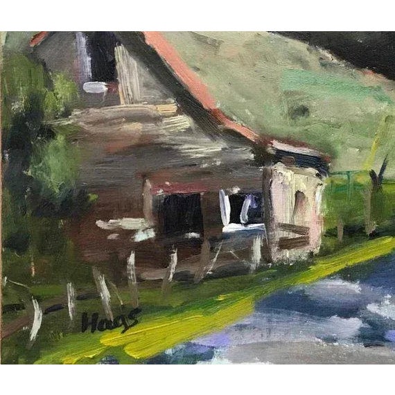 2010s Rose Barn, Contemporary Impressionist in Oil For Sale - Image 5 of 9