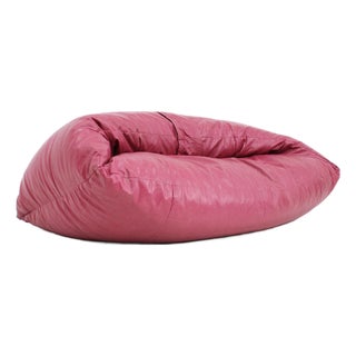 Vintage Croissant Sofa in Pink Leather by Raphael Raffel, 1970 For Sale