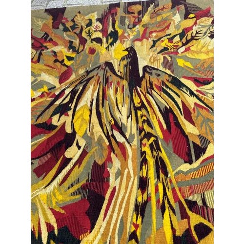 Vintage Aubusson Tapestry with Herve Lelong Design, 1960s For Sale - Image 10 of 18