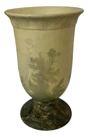 Vintage Hand Painted Pottery Pedestal Vase