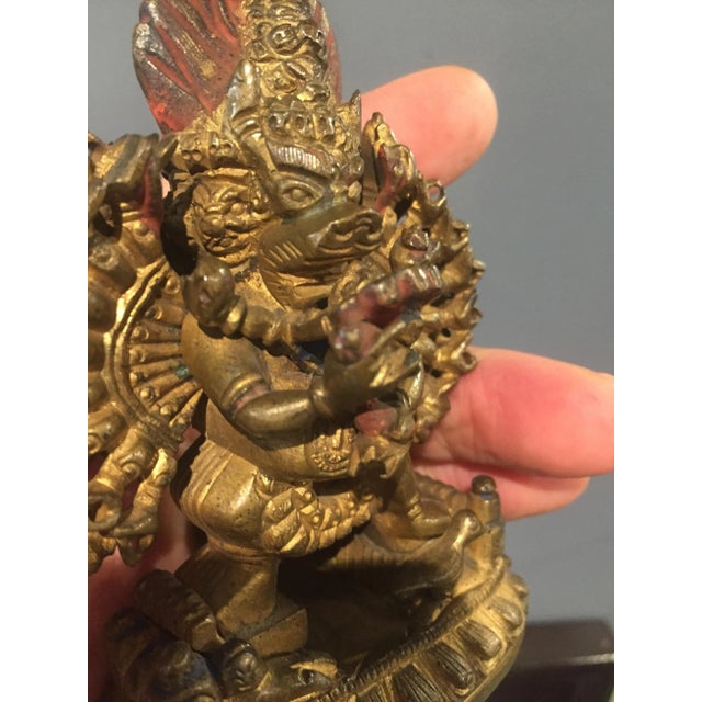 Gold 19th Century Sino-Tibetan Gilt Bronze Buddhist Statue For Sale - Image 8 of 9
