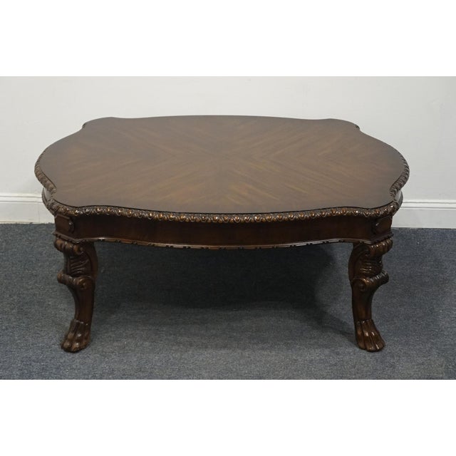 Contemporary Bernhardt Furniture Grand Savannah Collection Contemporary Traditional 53" Bookmatched Walnut Coffee Table 357-021 For Sale - Image 3 of 10