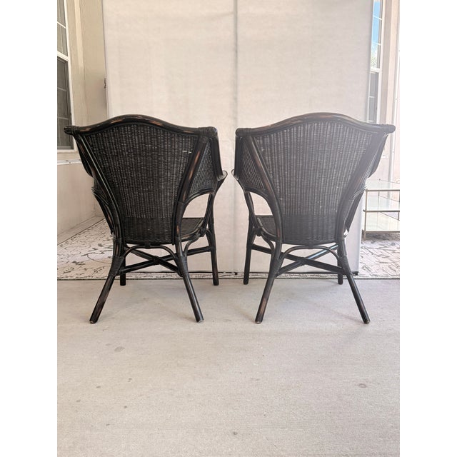 Pair Black Butterfly Wicker Chairs For Sale - Image 4 of 10