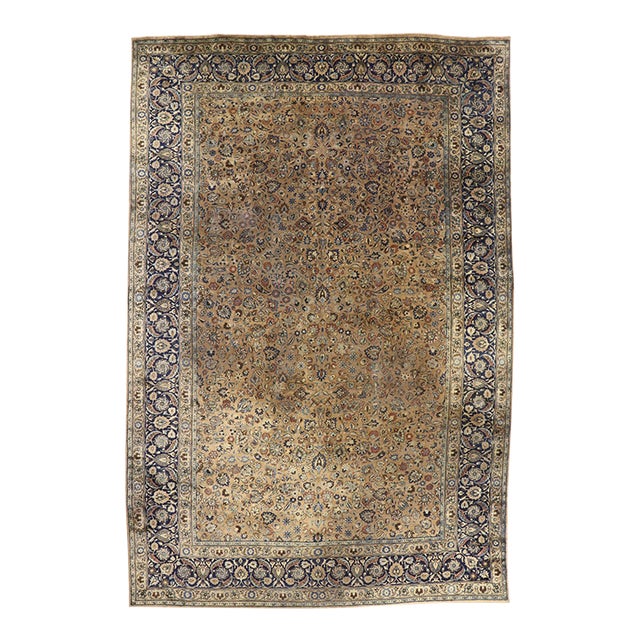 Antique Persian Mashhad Rug, 11'08 X 17'09 For Sale