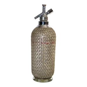 Sparklest Makers London Grey Metal Glass Crystal English Siphon, 1930