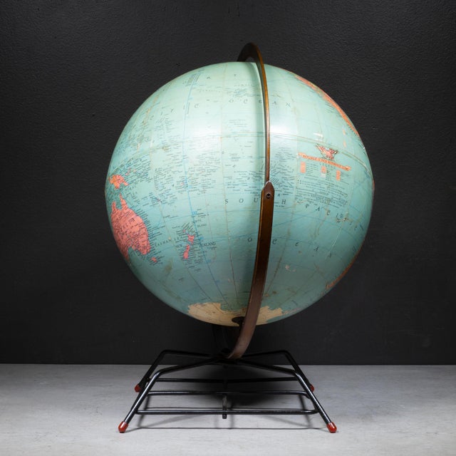 Vintage Mid-Century Replogle 12" World Globe on Atomic Wire Stand c.1950–1960 For Sale In San Francisco - Image 6 of 7