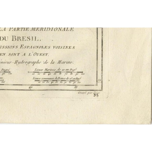 Southern Brazil and Río de la Plata Enlightenment Map by Rigobert Bonne, 1780s For Sale - Image 11 of 12