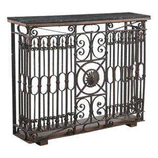 Antique Indian Cast-Iron Balcony Front Console Table For Sale