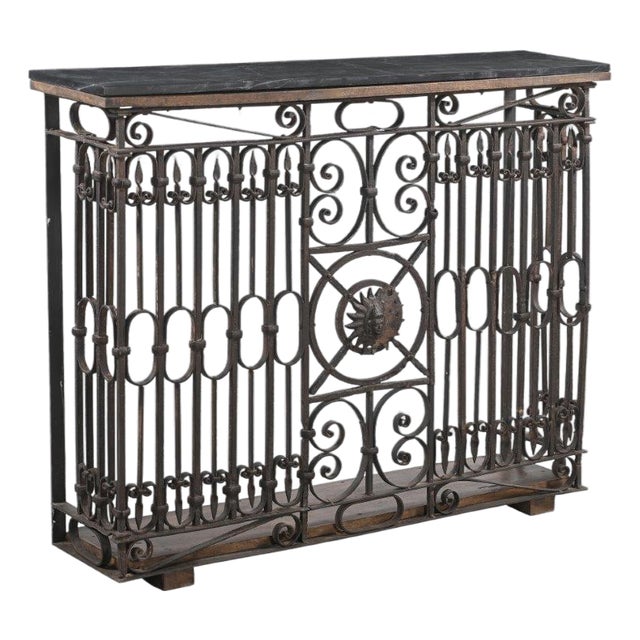 Antique Indian Cast-Iron Balcony Front Console Table For Sale