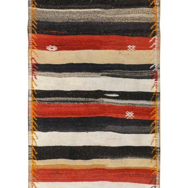 Tribal Mid Century Konya Kilim Runner For Sale - Image 3 of 11