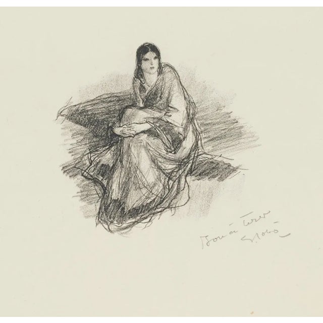 Une Femme - Original Lithograph by Georges Gobo 1940s For Sale - Image 4 of 4