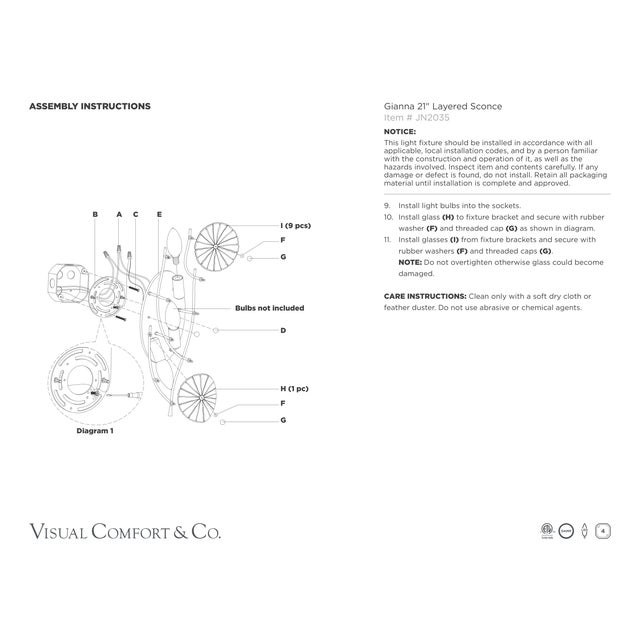 2020s Julie Neill for Visual Comfort Signature Gianna 21" Layered Sconce in Polished Nickel with Clear Glass For Sale - Image 5 of 5