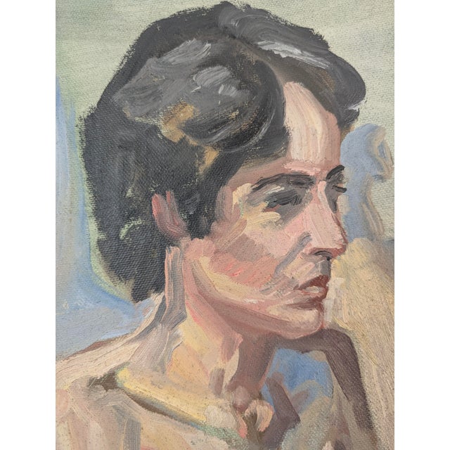 Vintage Original Impressionist Nude Painting on Canvas For Sale - Image 11 of 14
