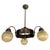Art Nouveau Brass 3-Arm Chandelier with Scalloped Glass Shades, 1920s For Sale - Image 9 of 9