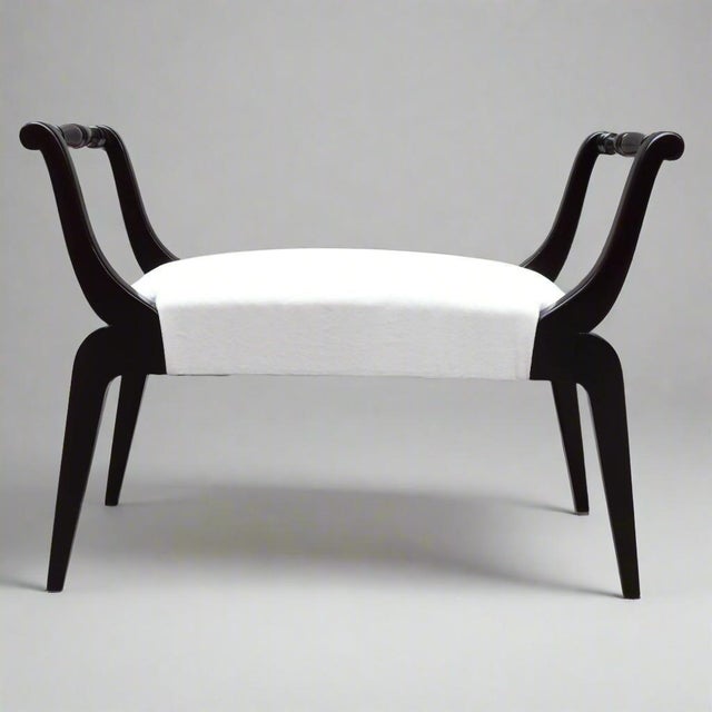 1950s Ebonized Italian Mid Century Bench For Sale - Image 4 of 6