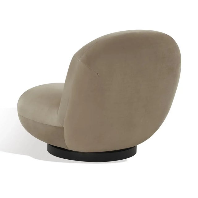 Safavieh Stevie Velvet Accent Chair - Light Brown/Black For Sale - Image 4 of 7