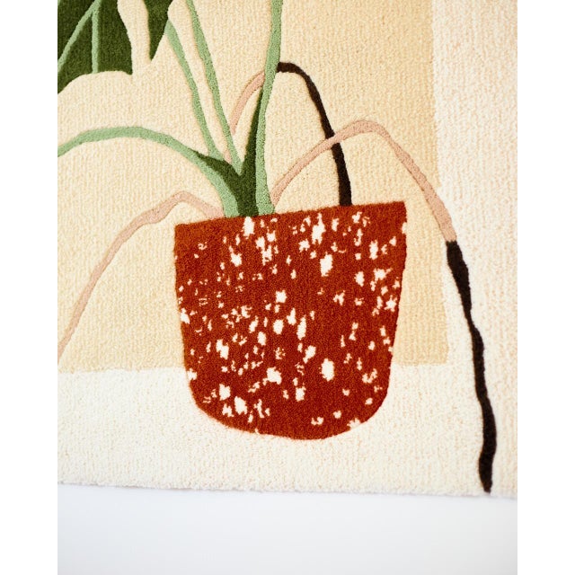 Mid-Century Modern Monstera Handmade Wool Rug by Tiktik, 2010s For Sale - Image 3 of 4