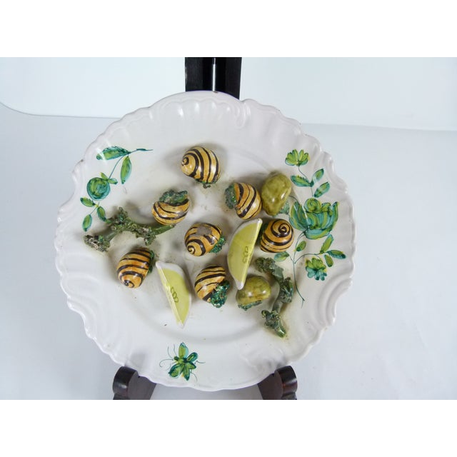 Mid-Century Italian Hand Painted 3D Relief Wall Plate by Peasant Village Charming vintage 1950s/1960s Italian hand painted...