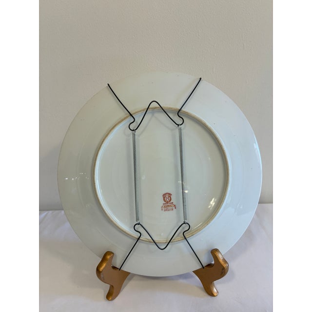Yellow Vintage Noritake Avril Floral Dinner Plate With Plate Wall Hanger For Sale - Image 8 of 9
