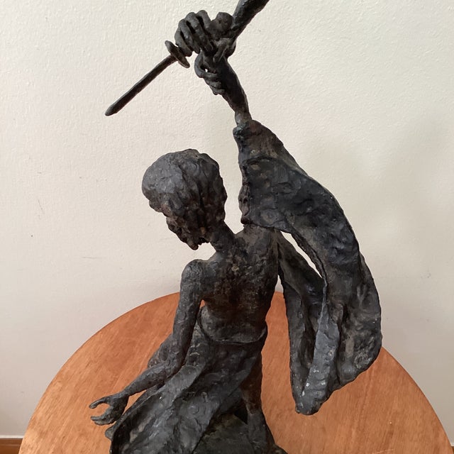 Mid Century Tall Brutalist Welded Steel Sculpture Unsigned For Sale - Image 10 of 12