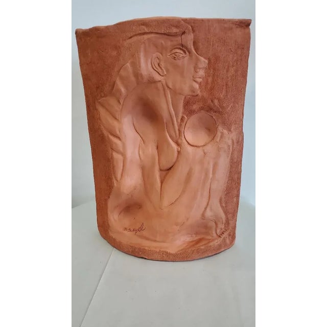 David Segel Sculpture Large Double Sided Curved Terracotta 1970s Signed Both Sides For Sale - Image 13 of 13
