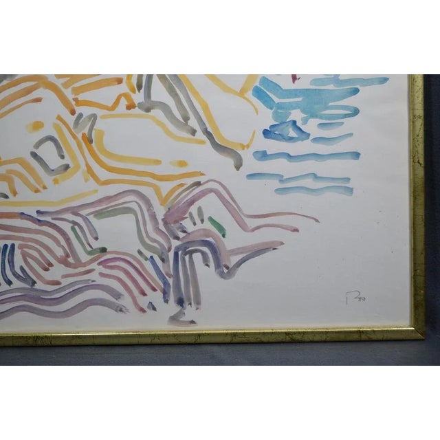 Blue Peter Pfosi, Landscape, Watercolor, 1987 For Sale - Image 8 of 13