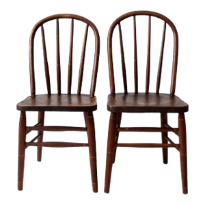 Antique Webster Mfg Co Children's Chair Pair