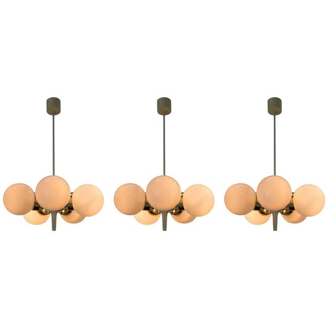 Metal Space Age Chandeliers, 1960s, Set of 3 For Sale - Image 7 of 7