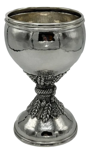 19th Century Italian Silver Vase with wheat decoration by Buccellati Italy