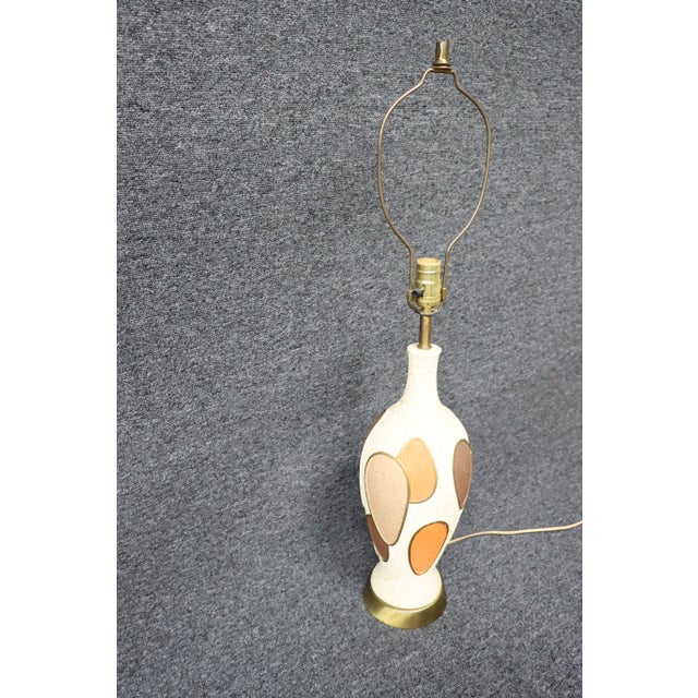Mid Century Speckled Ceramic Lamp For Sale - Image 4 of 4