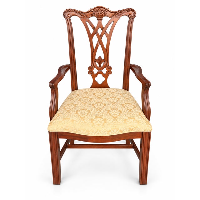 2000 - 2009 Vintage Thomasville Chippendale-Style Dining Chairs — Set of Six For Sale - Image 5 of 11