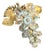 Gold Tone / Clear Bead Grape Bunch Brooch For Sale