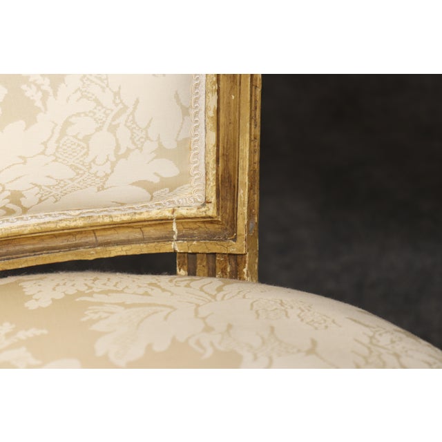 Wood Pair 1920's Louis XVI Style Painted and Distressed Armchairs For Sale - Image 7 of 17