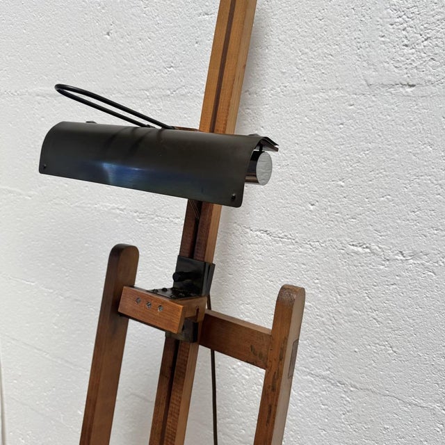 Mid-20th Century Wooden Artists Studio Easel with Integrated Lamp, 1950s For Sale - Image 12 of 18