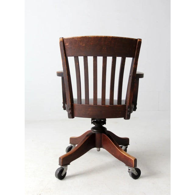 Antique Johnson Chair Co Swivel Desk Chair For Sale - Image 4 of 11