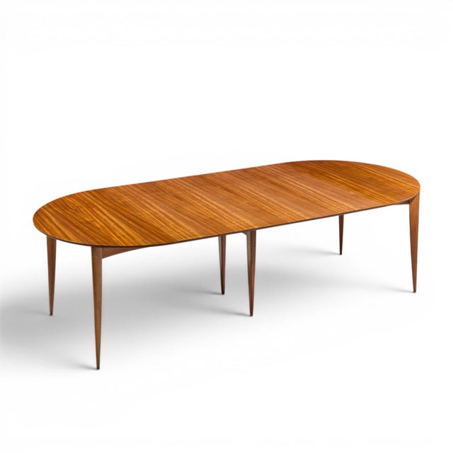 Gio Ponti for Singer & Sons Model 2135 Mid Century Walnut Expanding Dining Table With 4 Leaves For Sale - Image 18 of 18