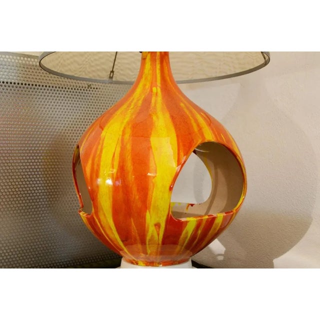 Metal Italian Handmade Ceramic Lamp, 1960s For Sale - Image 7 of 11