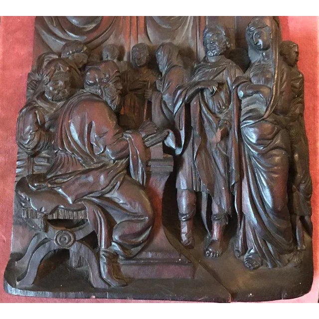 17th Century Antique Early Baroque Flemish Wood Carved Religious Figural Group Sculpture For Sale - Image 10 of 13