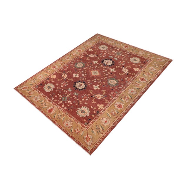 Textile 1990s Classic Ziegler Brown Tan Hand-Knotted Wool Rug - 9'8'' X 13'0'' For Sale - Image 7 of 8