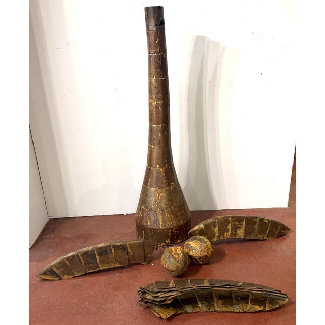Monumental Mexican Sculptural Iron Palm Tree Manner of Sergio Bustamante For Sale - Image 9 of 15