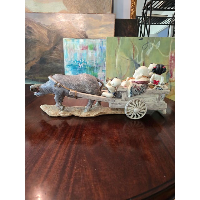 Mid Century Hollywood Glamour Sculpture Buddha Carriage For Sale - Image 13 of 16