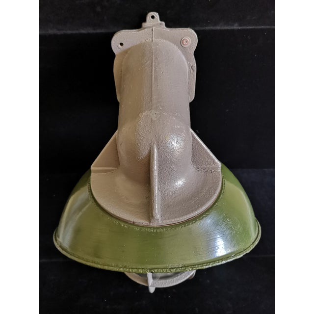 Green Vintage Industrial Aluminum and Enamel Wall Lights, 1950s, Set of 2 For Sale - Image 8 of 14