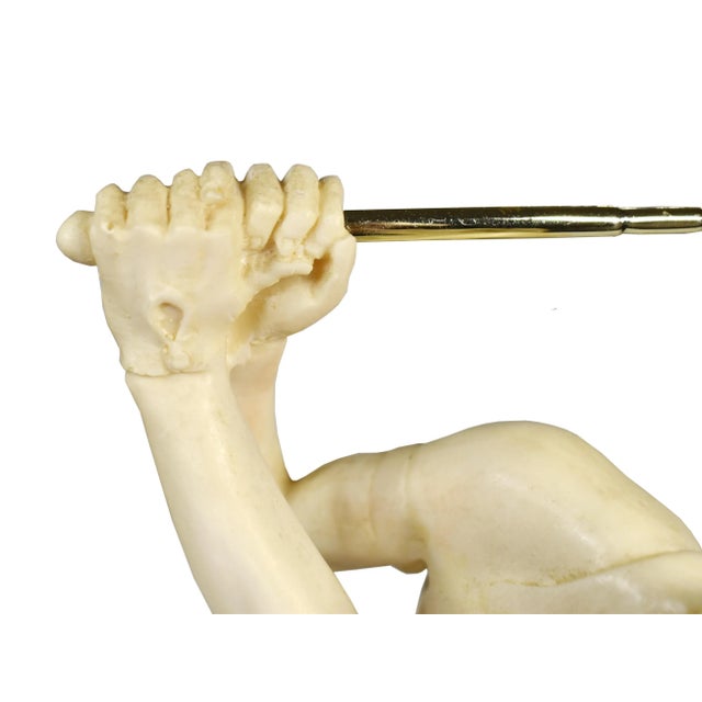 Mid 20th Century Italian Asantini Golfer on Marble Base Sculpture For Sale - Image 6 of 12